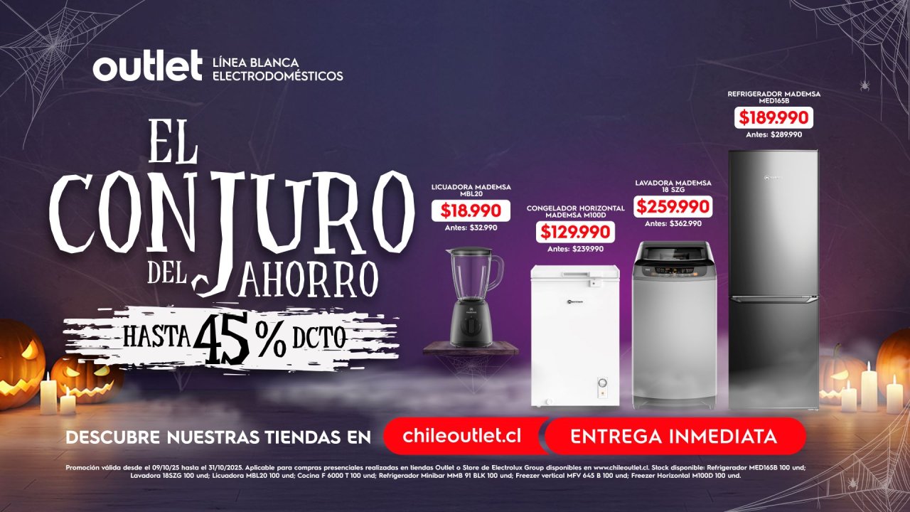 El conjuro del ahorro. Hasta 45 por ciento de descuento en nuestras tiendas chileoutlet.